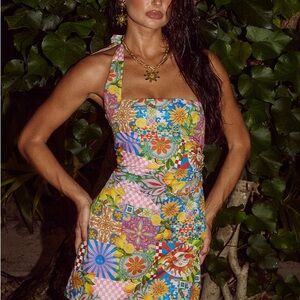 RUNAWAY THE LABEL ANACAPRI MINI DRESS PINK